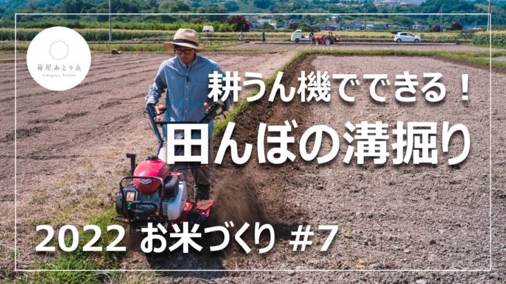 【お米づくり】#7 たった10分でおわり！耕うん機で田んぼの溝掘りしてみた