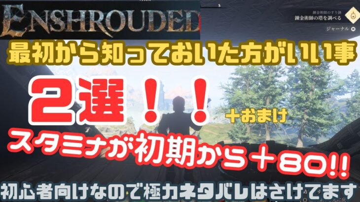 【enshrouded（エンシュラウデッド）】初期から＋８０のスタミナ維持やワールドとキャラの紐づけなど基本の紹介。説明欄に追記あり【エンシュラウド/ゲーム実況/攻略】