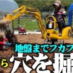 【重機で楽しい穴掘り】太いゴボウを収穫する為の土作り。地盤まで穴を掘る【ゴボウ】