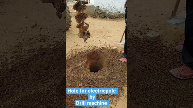 hole for electric pole by machine.