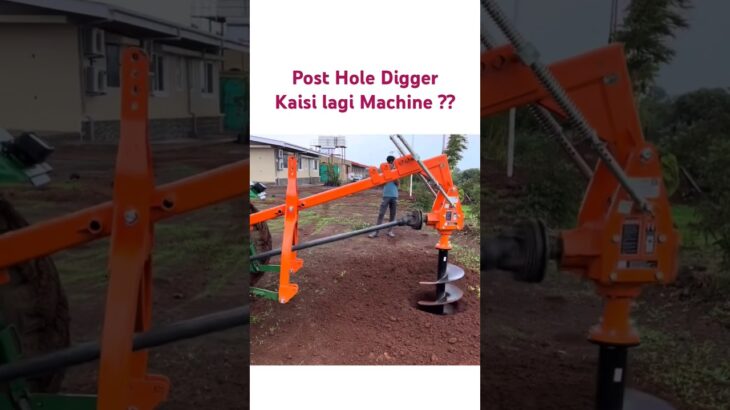 tractor video post hole digger