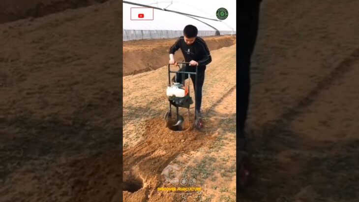 This Farmer Made Hole Digging Easy | Earth Auger Machine Attachment