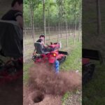 mini crawler tractor with earth auger drill post hole digger for tree planting#farming #agriculture