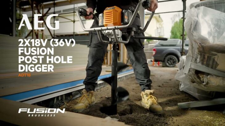 AEG 2x18V (36V) Post Hole Digger (ADT18) in action