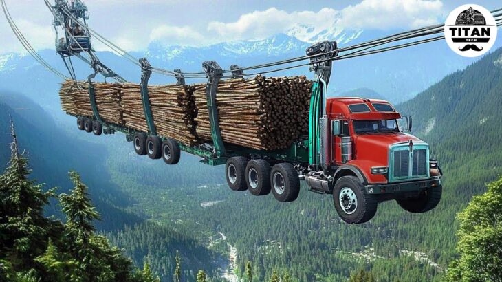 Extreme Dangerous Big Logging Wood Truck Driving Skill | Fastest Chainsaw Cutting Tree Machines #4