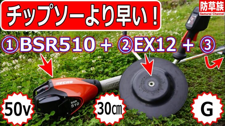 【草刈り】チップソーより効率アップ！ ５０V＋３０㎝！ECHO+DIATOP！【Grass cutting】