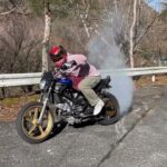 ホイールスピンしてからドリフト　#バイク #モトブログ #motorbike #motovlog #motorcycle #drift #drifting #vtr250 #shortvideo