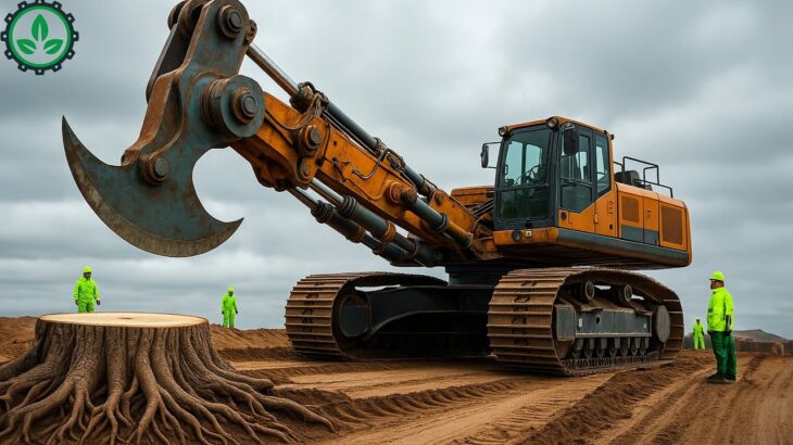 Dangerous Fastest Chainsaw Cutting Tree Machine Skills | Monster Stump Removal Excavator #80