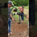 Digging a￼ post hole ￼￼