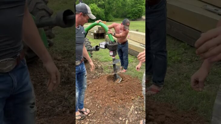 Digging a￼ post hole ￼￼