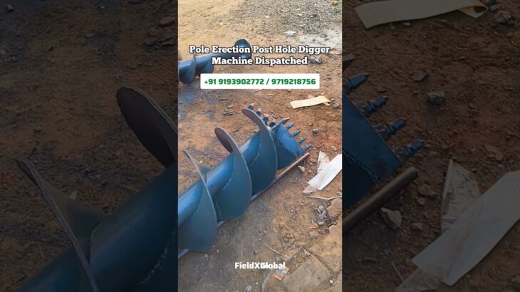 Pole Erection Post Digger Machine Manufacturer by FieldXGlobal #auger #farming #minicrane #ytshort