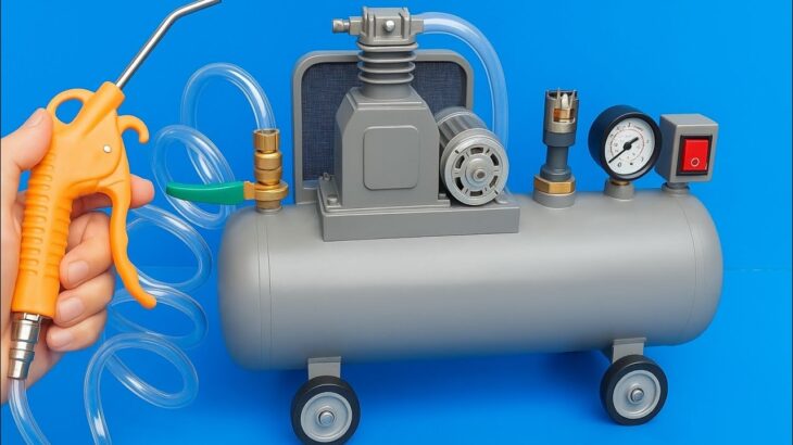 This Man Built DIY Mini Air Compressor Using PVC Pipe – Works Surprisingly Well! by @VangHà