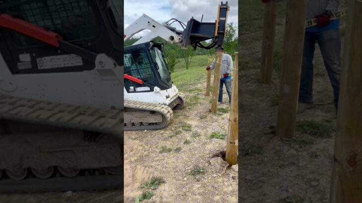 Hammering 5×8 fence post #shorts  #farmfencing #oldies