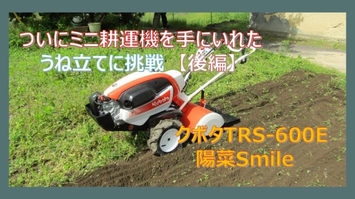 ついにミニ耕運機を手にいれた★うね立てに挑戦【後編】～TRS600-E＃ミニ耕運機＃耕運・＃うね立て＃クボタ