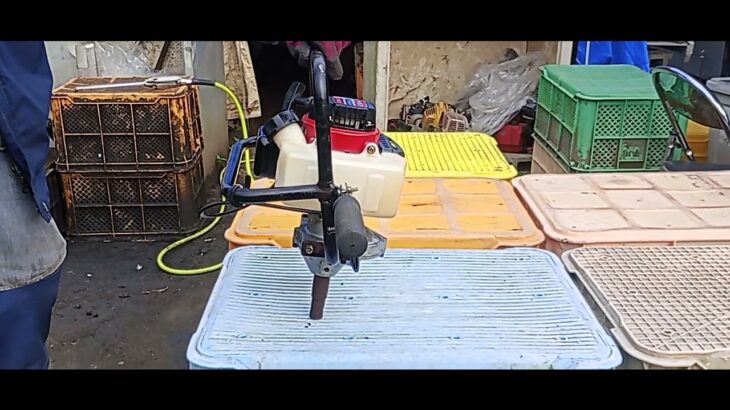 エンジンオーガ　穴掘り機　ゼノア　ZENOAH　AG230　プラグから火花は出ます　プライマリーポンプ割れ　ドリル欠品　ジャンク品　ノークレームノーリターン②