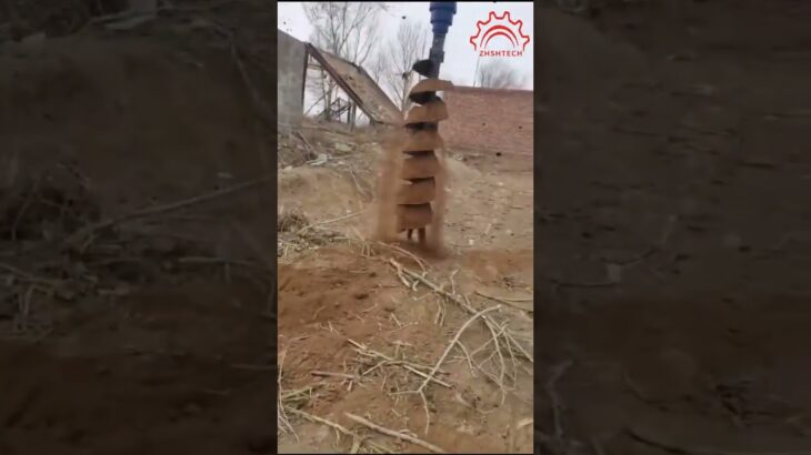 Earth Auger Beast! 3s rock shredding 🌪 #DrillingTitan #FoundationDominator #UltimateBoring#ZHSHTECH