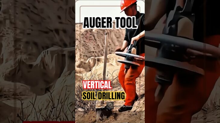 Gas-Powered Earth Auger Tool for Fast Vertical Soil Drilling