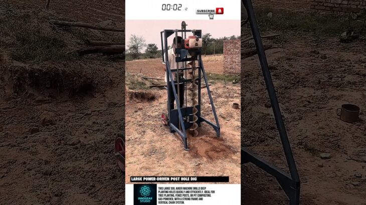 Large Power Driven Post Hole Digger for Farming