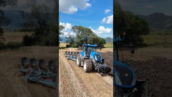 NeW Holland T7 & Lemken Diamond 16 🤤💙#nature #farming #agriculture #farm #drone #newholland #lemken