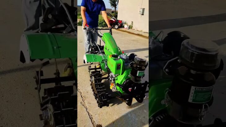 Double# track four wheel drive micro#tiller #rotarytiller #cultivator #ditching machine #mountain