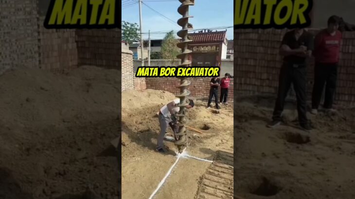 PENGGALIAN TANAH MENGGUNAKAN MATA BOR EXCAVATOR #excavator #shorts