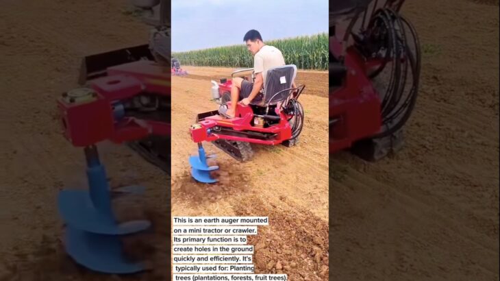 “Powerful Mini Tractor Earth Auger | Fast Hole Digging Machine for Farming & Fencing”