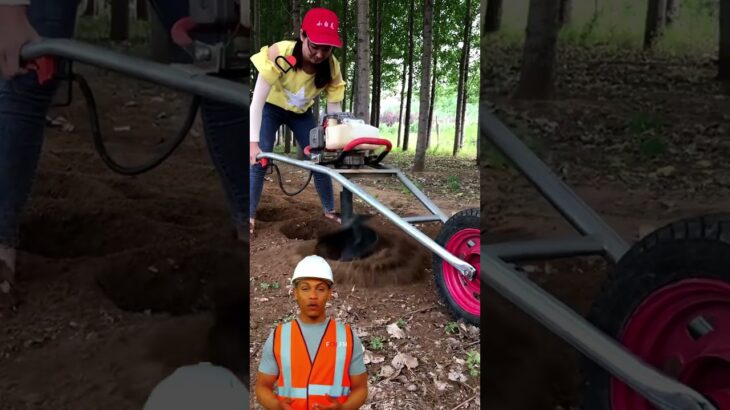 hole digging machine mini #civilengineerin #digging #earthauger #drilling #youtobeshorts