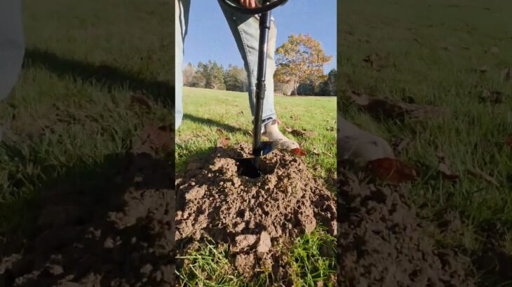 Digging a whole with a power auger #digging ##auger #handtool #gasoline #post